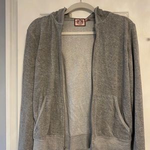 Juicy Couture Grey Terry Cloth Zip Up Hoodie